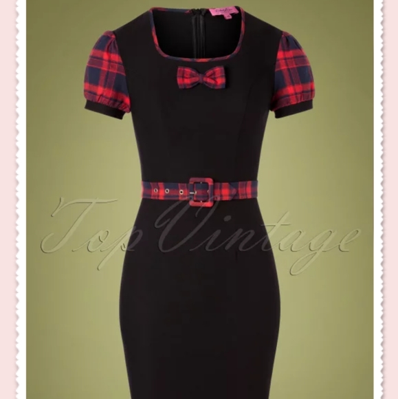 Unique Vintage Dresses & Skirts - Unique Vintage's Rebel Love Clothing 50s Kick It Plaid Dress in Black, 2XL